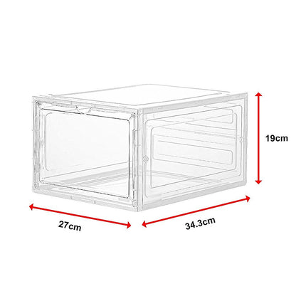 Sneaker Display Case Shoe Storage Organizer Box Stackable Plastic Clear Magnetic 12