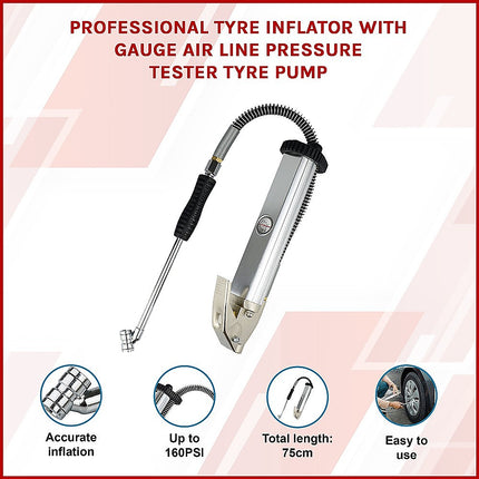 Professional Tyre Inflator with Gauge Air Line Pressure Tester Tyre Pump 3