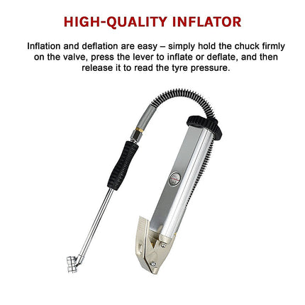 Professional Tyre Inflator with Gauge Air Line Pressure Tester Tyre Pump 13