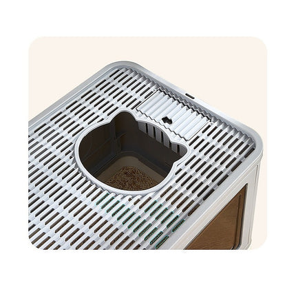 Jumbo Hooded Cat Litter Box Tray Pet Kitty Toilet for Large Cats w Hair Grooming 7