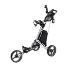 Golf Club Buggy Trolley Cart Compact Foldable 3 Wheel