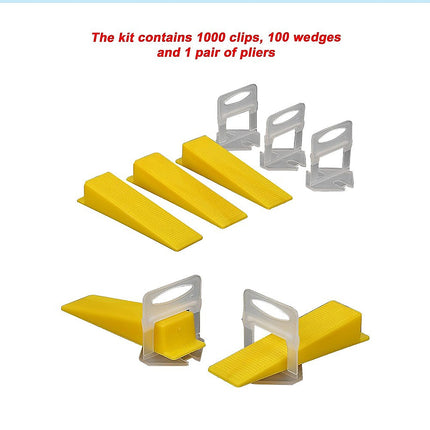 1000x Tile Leveling System Clips Levelling Spacer Tiling Tool Floor Wall 14