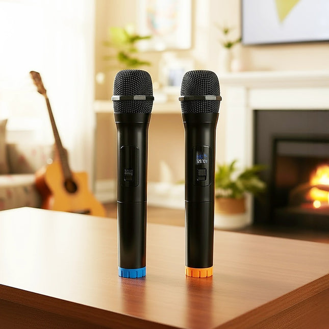 2 x Wireless Microphone Handheld Cordless Professional Mic Karaoke Receiver 2