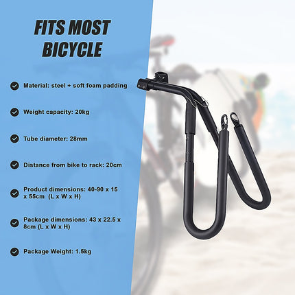 Adjustable Surfboard Skimboard Bicycle Rack Carrier 10