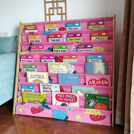 Children's Bookshelf Bookcase Magazine Rack Home Storage 9