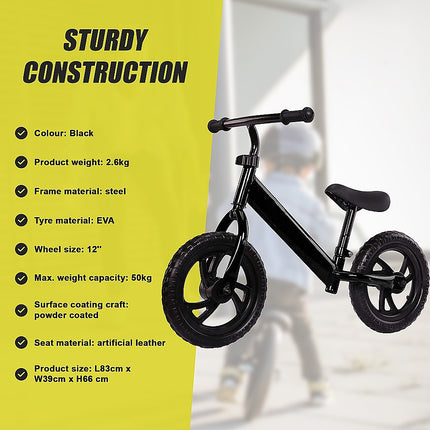 Kids Ride On Push Bike Balance Bicycle with Training Wheels for Toddlers 11