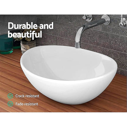 Ceramic Bathroom Basin Vanity Sink Oval Above Counter Top Mount Bowl 3