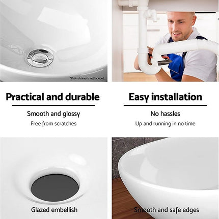 Ceramic Bathroom Basin Vanity Sink Oval Above Counter Top Mount Bowl 5