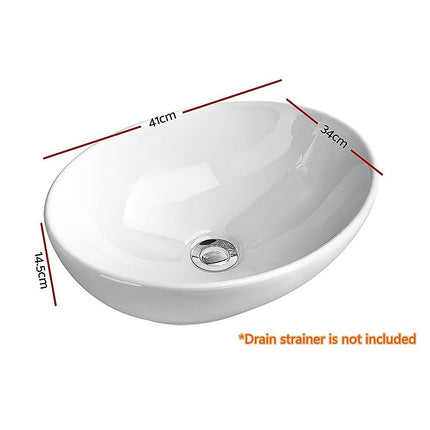 Ceramic Bathroom Basin Vanity Sink Oval Above Counter Top Mount Bowl 6