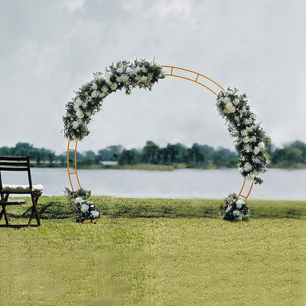 260cm Gold Metal Wedding Arch Round Balloon Birthday Party 2