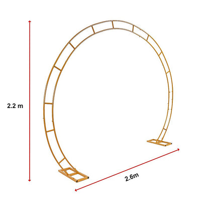 260cm Gold Metal Wedding Arch Round Balloon Birthday Party 11