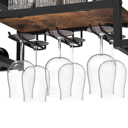 Wall Mounted Wine Rack 3 Stem Glass Holder Storage Organiser 3