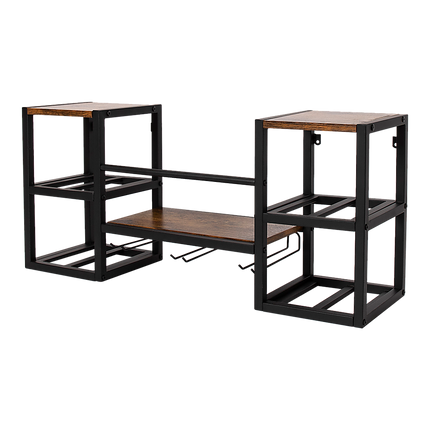 Wall Mounted Wine Rack 3 Stem Glass Holder Storage Organiser 5
