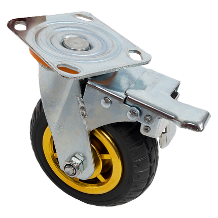 Castor Wheels 4 x 6" 150mm Swivel Silent Caster 2 Brakes 800KG 4