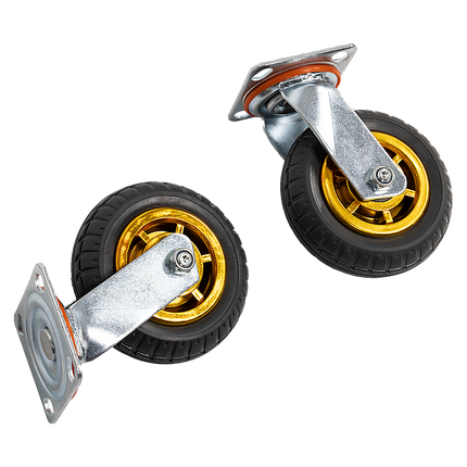 Castor Wheels 4 x 6" 150mm Swivel Silent Caster 2 Brakes 800KG 7
