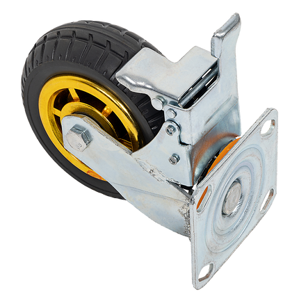 Castor Wheels 4 x 6" 150mm Swivel Silent Caster 2 Brakes 800KG 10