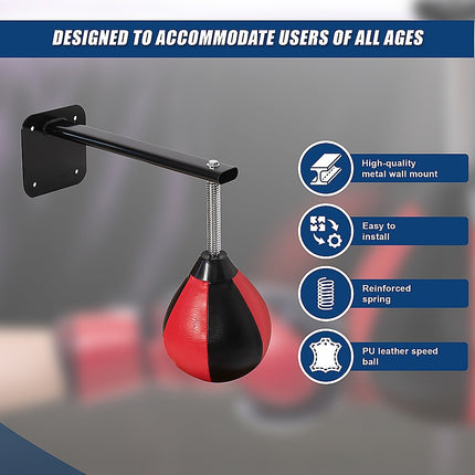 Speed Bag Boxing Punching Bag Wall Mount Reflex Training 9