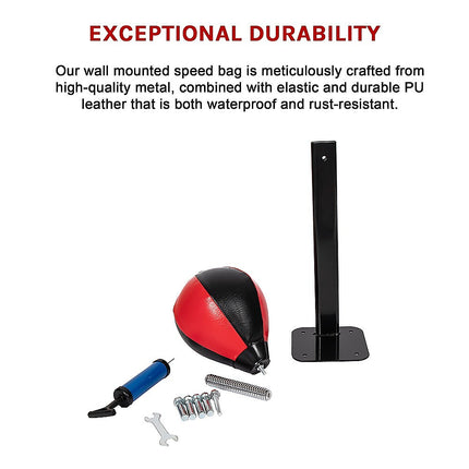 Speed Bag Boxing Punching Bag Wall Mount Reflex Training 11