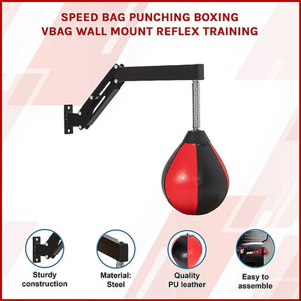 Speed Bag Punching Boxing Bag Wall Mount Reflex Training 3