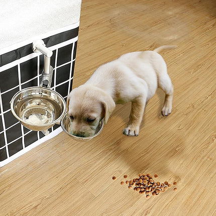 Wall Mounted Dog Bowl Adjustable Height Pet Feeder For Easy Feeding 2