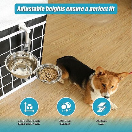 Wall Mounted Dog Bowl Adjustable Height Pet Feeder For Easy Feeding 5