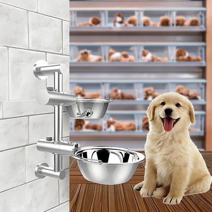 Wall Mounted Dog Bowl Adjustable Height Pet Feeder For Easy Feeding 6