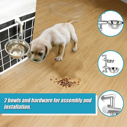 Wall Mounted Dog Bowl Adjustable Height Pet Feeder For Easy Feeding 7