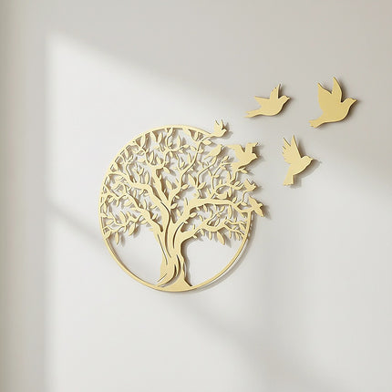 Metal Tree of Life Wall Art 7 Flying Birds Wall Sculpture 2