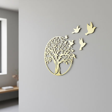 Metal Tree of Life Wall Art 7 Flying Birds Wall Sculpture 4
