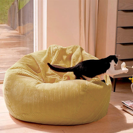 Jumbo Cord Beanbag Chair Cover Unfilled Large Bean Bag - Mustard 5