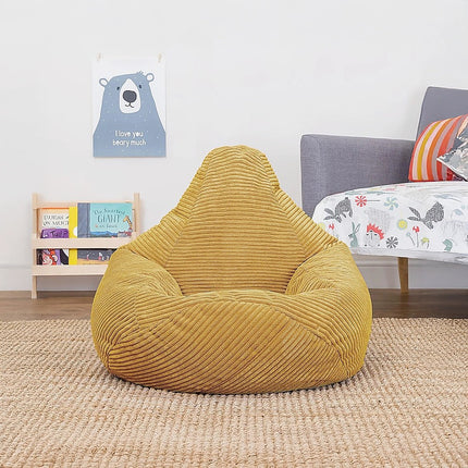 Jumbo Cord Beanbag Chair Cover Unfilled Large Bean Bag - Mustard 2