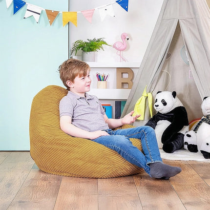 Jumbo Cord Beanbag Chair Cover Unfilled Large Bean Bag - Mustard 7