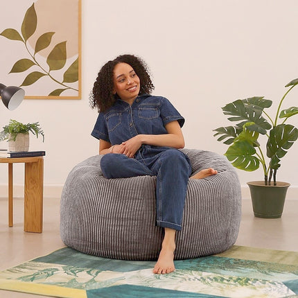 Jumbo Cord Beanbag Chair Cover Unfilled Large Bean Bag - Grey 2