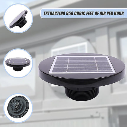 Solar Powered Roof Fan Ventilator Loft Vent for Boat RV Greenhouse Shed Caravan 12
