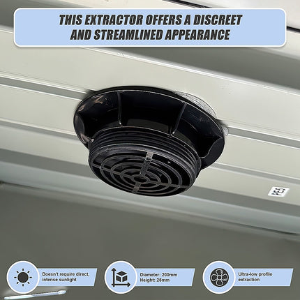 Solar Powered Roof Fan Ventilator Loft Vent for Boat RV Greenhouse Shed Caravan 13