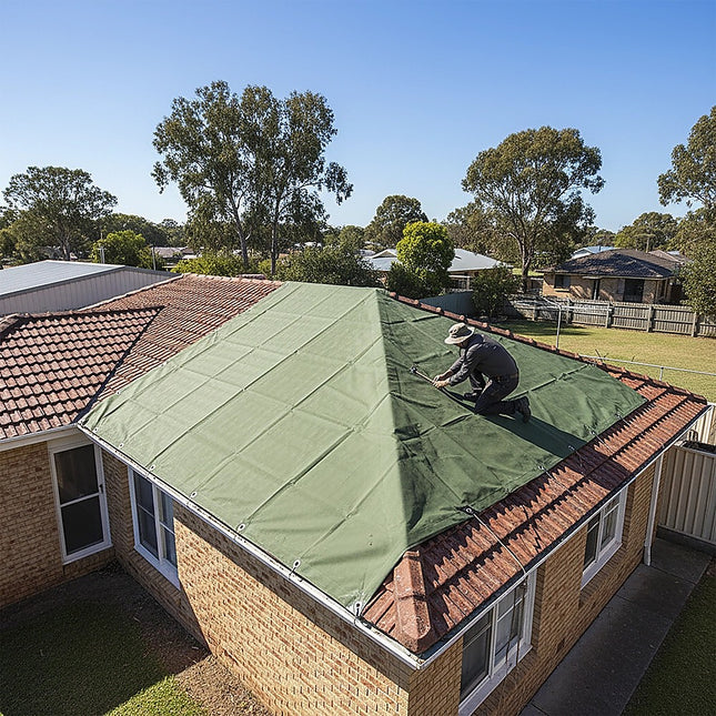 3x4M Army Heavy Duty Waterproof Canvas Tarp Tarpaulin Sun Blocked Dustproof 2