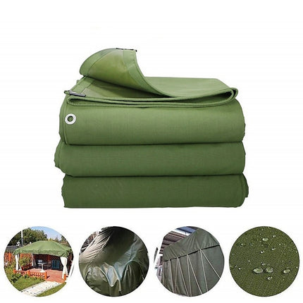 3x4M Army Heavy Duty Waterproof Canvas Tarp Tarpaulin Sun Blocked Dustproof 10