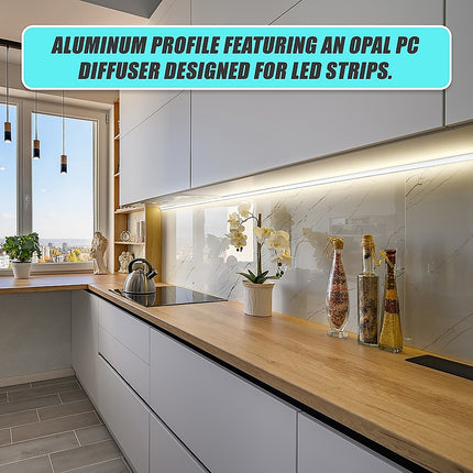 10 x 1M V-Style Aluminium LED Strip Light Channels for Cabinet Lighting 9
