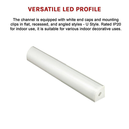 10 x 1M V-Style Aluminium LED Strip Light Channels for Cabinet Lighting 11