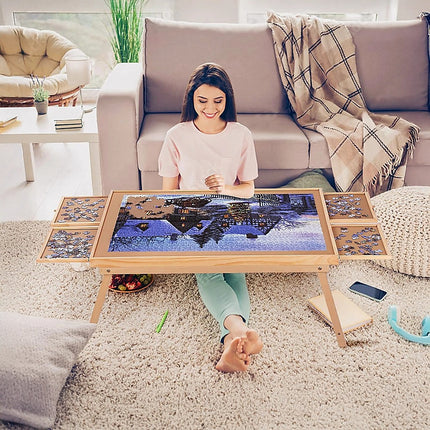 1500 Piece Wooden Jigsaw Puzzle Table – 67x87cm Puzzle Board with Folding Legs 7