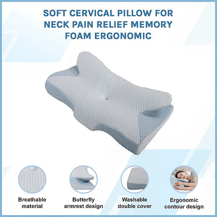 Soft Cervical Pillow for Neck Pain Relief Memory Foam Ergonomic 3