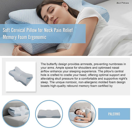 Soft Cervical Pillow for Neck Pain Relief Memory Foam Ergonomic 10