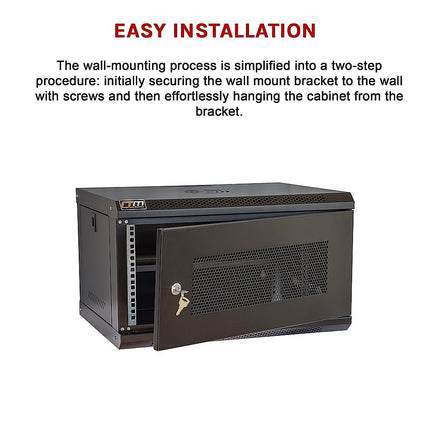 19" 6U Wall Mount Network DVR NVR Data Cabinet Enclosure 11