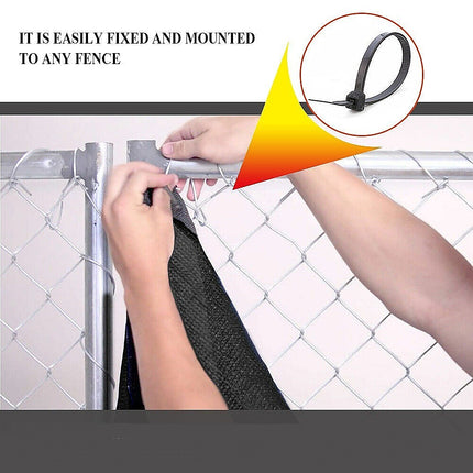 15m x 2m Fence Windscreen Privacy Screen Shade Cover Black Fabric Mesh Garden 5