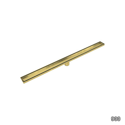 900mm Tile Insert Bathroom Shower Brushed Brass Grate Drain w/ Centre outlet Floor Waste 10
