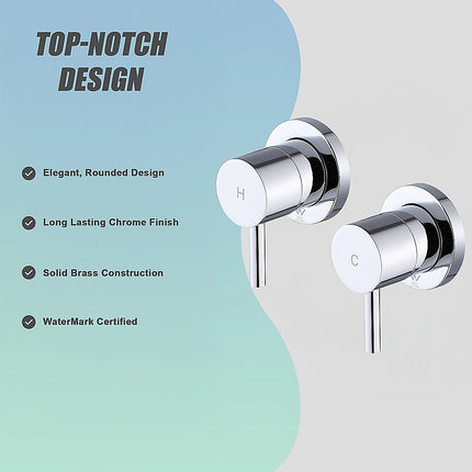 Bathroom Shower Bath Hot and Cold Mixer WATERMARK Certified in Chrome 11