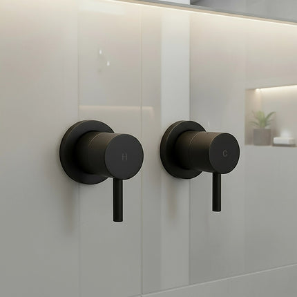 Bathroom Shower Bath Hot and Cold Mixer WATERMARK Certified in Black 2