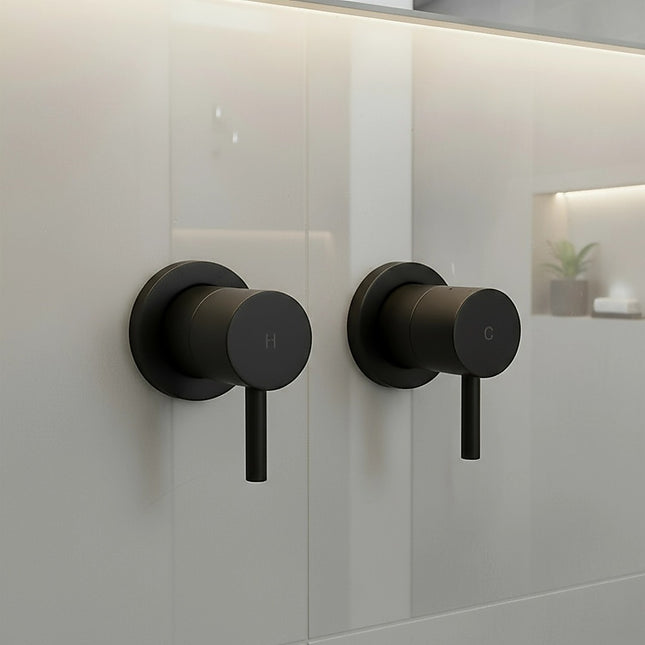 Bathroom Shower Bath Hot and Cold Mixer WATERMARK Certified in Black 2