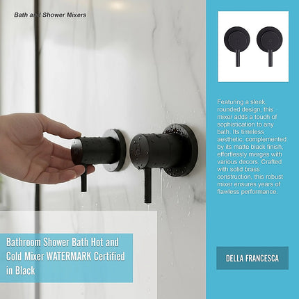 Bathroom Shower Bath Hot and Cold Mixer WATERMARK Certified in Black 10