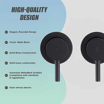 Bathroom Shower Bath Hot and Cold Mixer WATERMARK Certified in Black 11